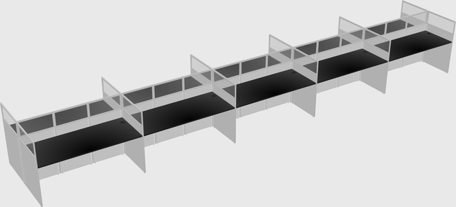Shared rectangular cubicle