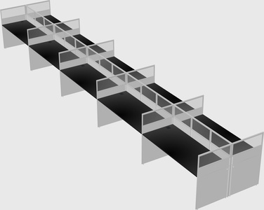 Shared rectangular cubicle