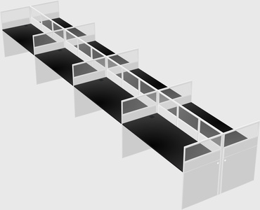 Shared rectangular cubicle