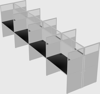 Shared rectangular cubicle