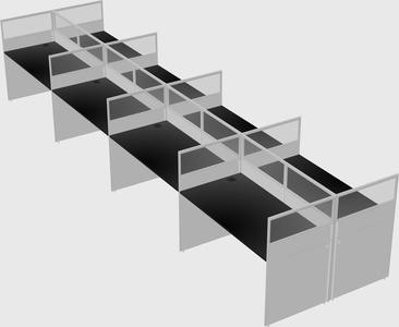 Shared rectangular cubicle