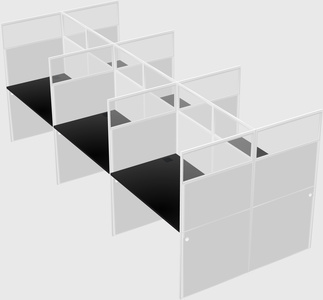 Shared rectangular cubicle