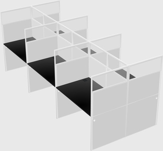 Shared rectangular cubicle