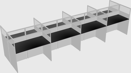 Shared rectangular cubicle