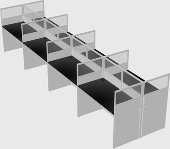 Shared rectangular cubicle