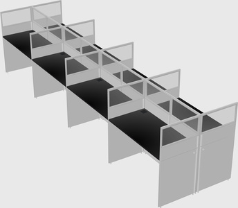 Shared rectangular cubicle