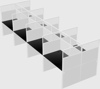 Shared rectangular cubicle