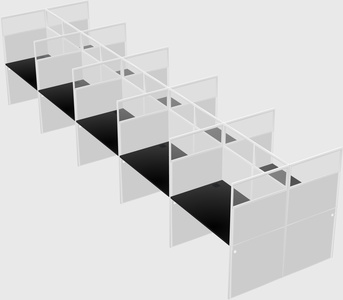 Shared rectangular cubicle