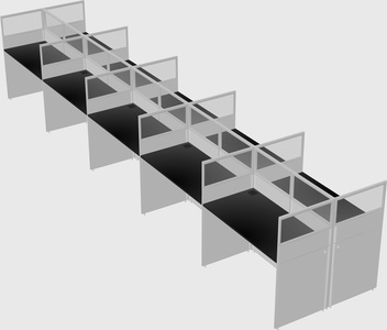 Shared rectangular cubicle