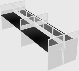 Shared rectangular cubicle