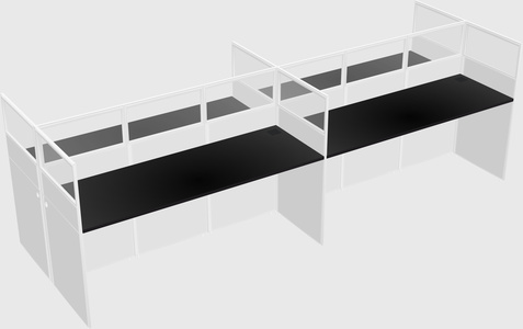 Shared rectangular cubicle