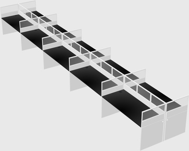 Shared rectangular cubicle