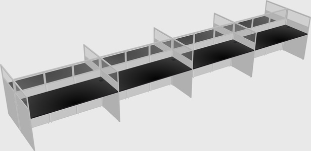 Shared rectangular cubicle
