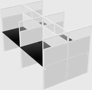 Shared rectangular cubicle