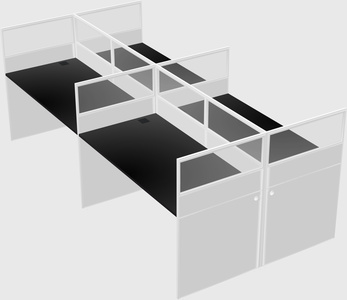 Shared rectangular cubicle