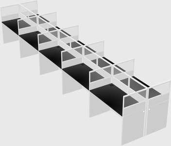 Shared rectangular cubicle