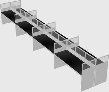 Shared rectangular cubicle