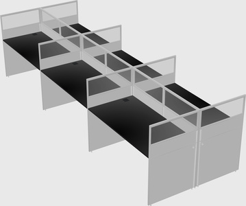 Shared rectangular cubicle
