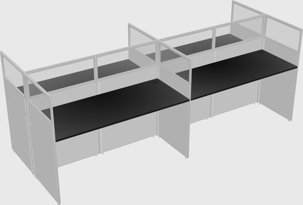 Shared rectangular cubicle