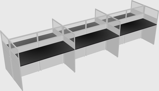 Shared rectangular cubicle