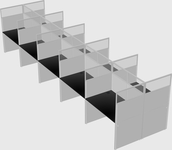 Shared rectangular cubicle
