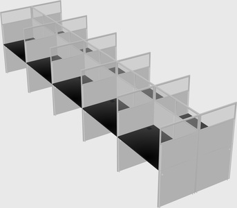 Shared rectangular cubicle