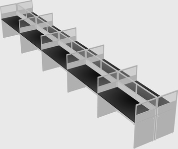 Shared rectangular cubicle