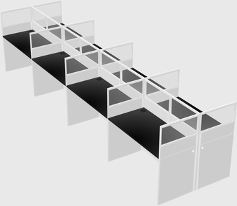 Shared rectangular cubicle