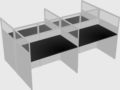Shared rectangular cubicle