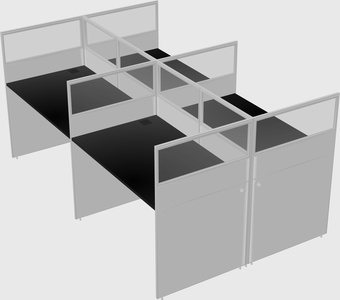 Shared rectangular cubicle