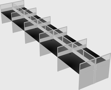 Shared rectangular cubicle