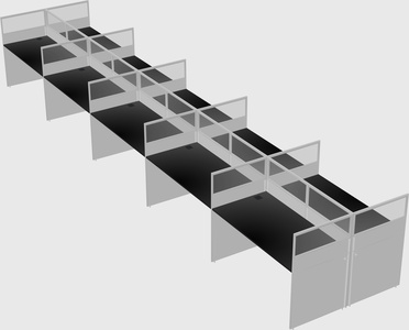 Shared rectangular cubicle