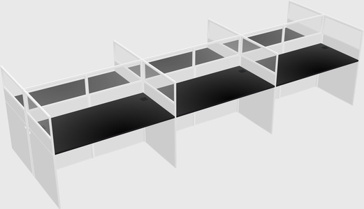 Shared rectangular cubicle