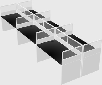 Shared rectangular cubicle