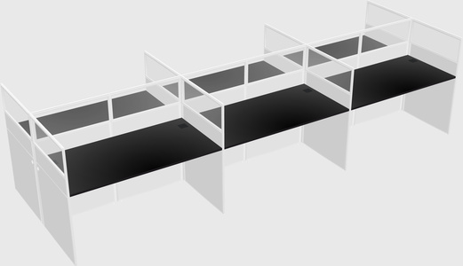 Shared rectangular cubicle