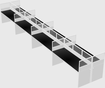 Shared rectangular cubicle
