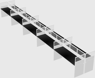 Shared rectangular cubicle