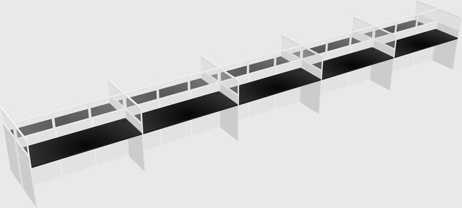 Shared rectangular cubicle