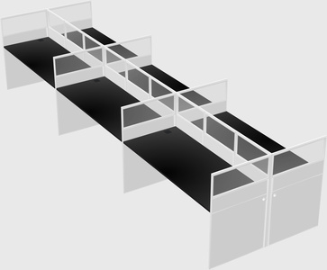 Shared rectangular cubicle