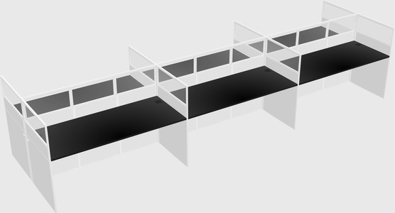 Shared rectangular cubicle