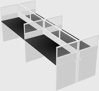 Shared rectangular cubicle