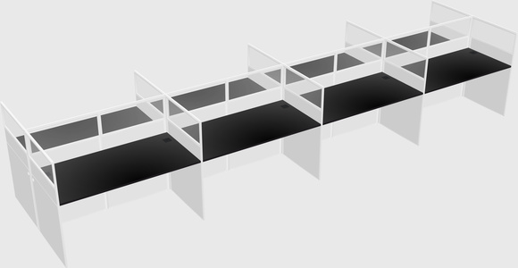 Shared rectangular cubicle