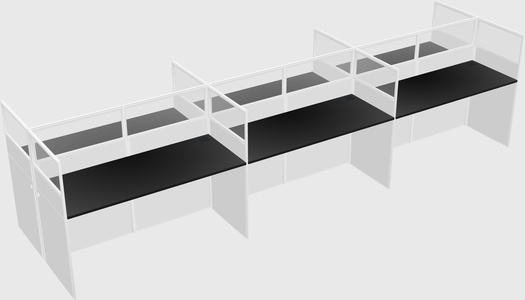Shared rectangular cubicle