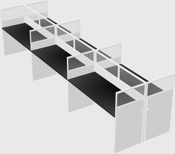 Shared rectangular cubicle