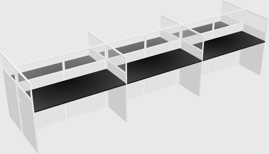 Shared rectangular cubicle