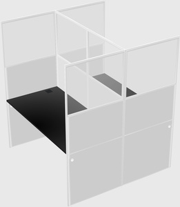 Shared rectangular cubicle