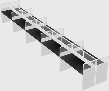 Shared rectangular cubicle