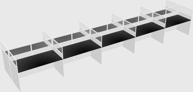 Shared rectangular cubicle
