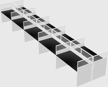 Shared rectangular cubicle