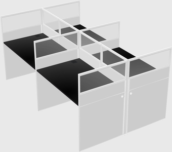 Shared rectangular cubicle